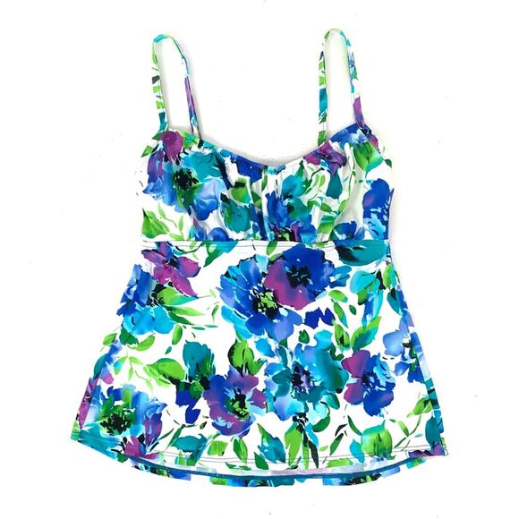 White Floral Tankini - Picture 3 of 11